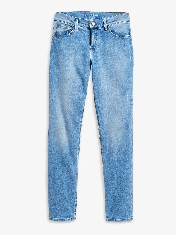 Grand Mid Rise Slim Straight Jeans