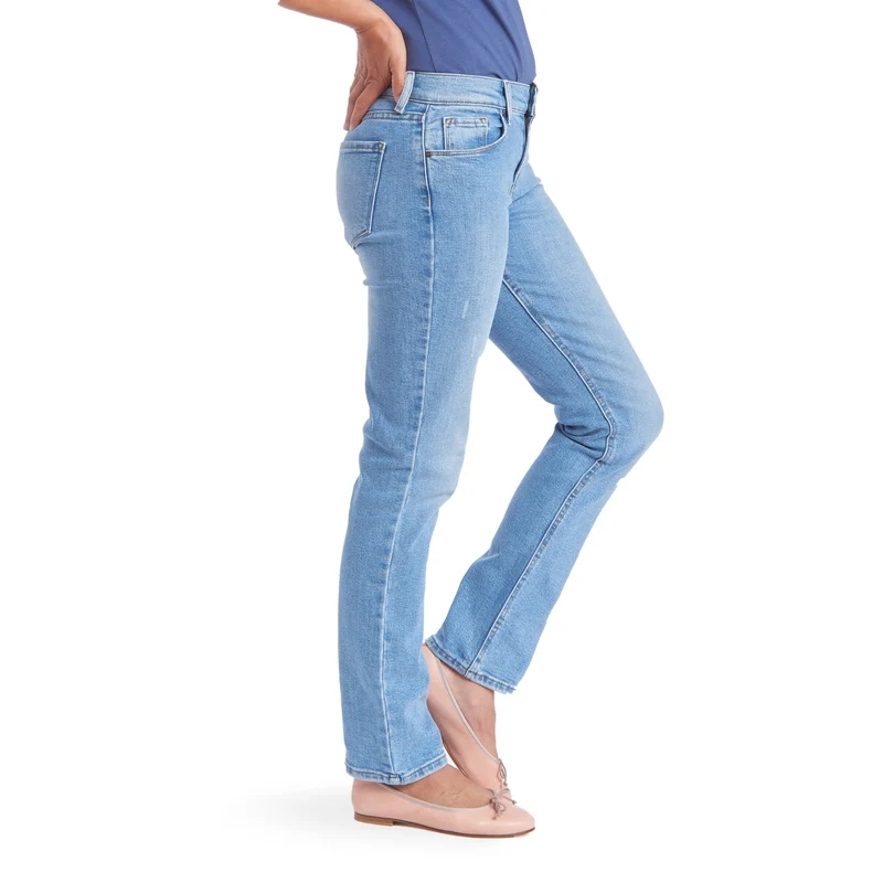 Grand Mid Rise Slim Straight Jeans