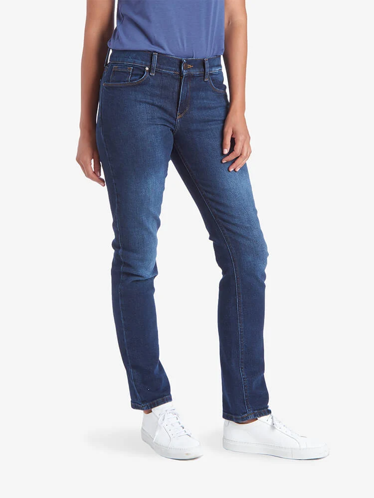 Grand Mid Rise Slim Straight Jeans