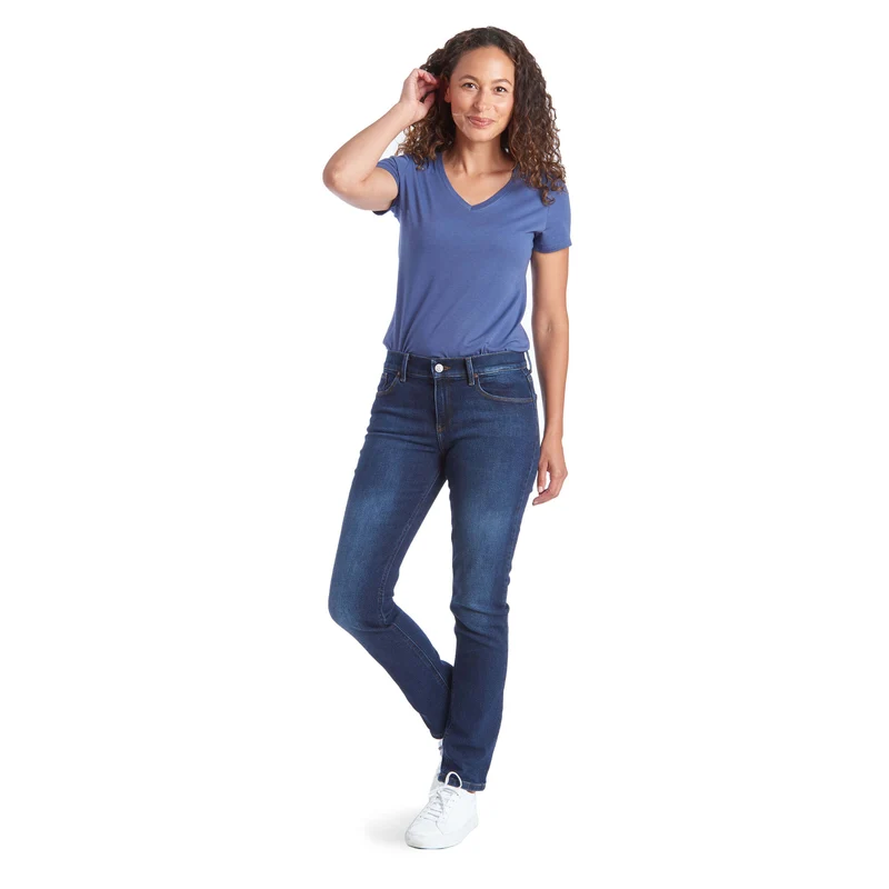 Grand Mid Rise Slim Straight Jeans