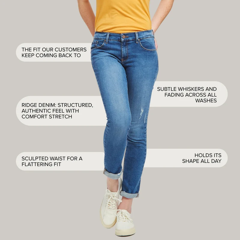 Ridge Mid Rise Slim Straight Jeans