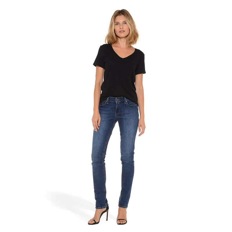 Ridge Mid Rise Slim Straight Jeans