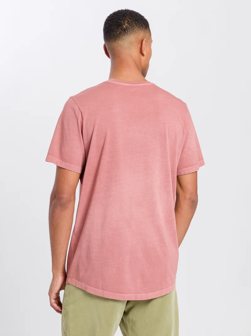 Herren Regular T-Shirt mit Logo Print rot