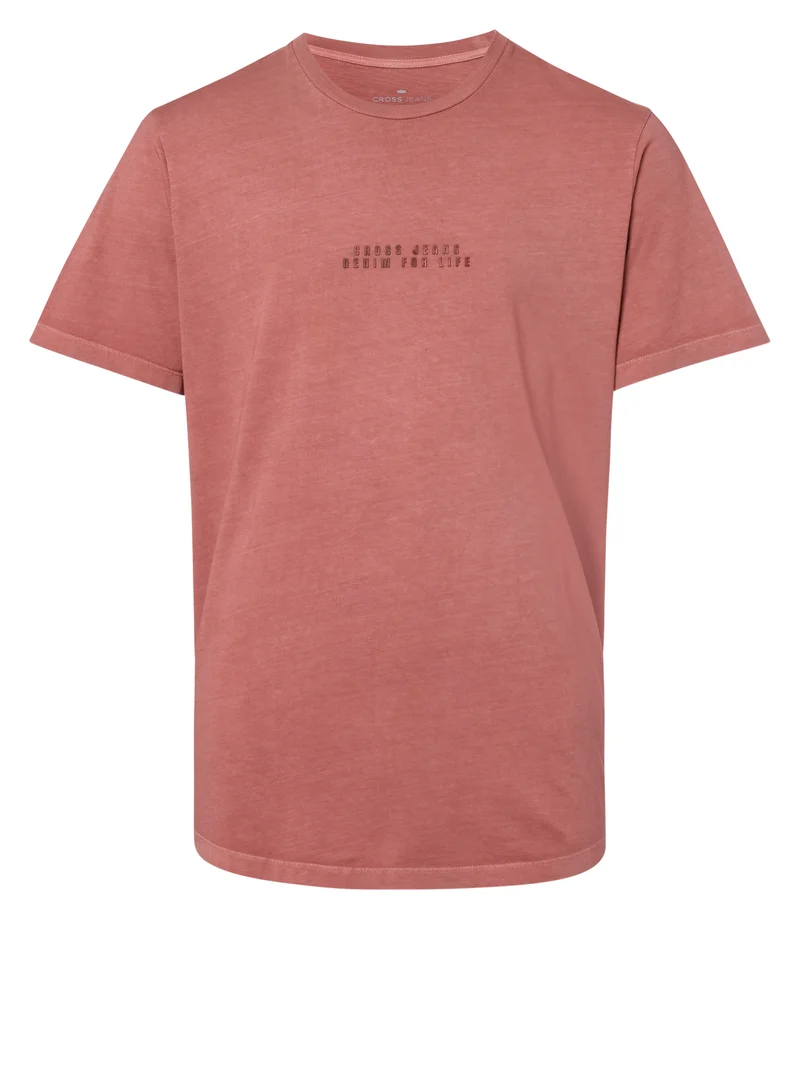 Herren Regular T-Shirt mit Logo Print rot