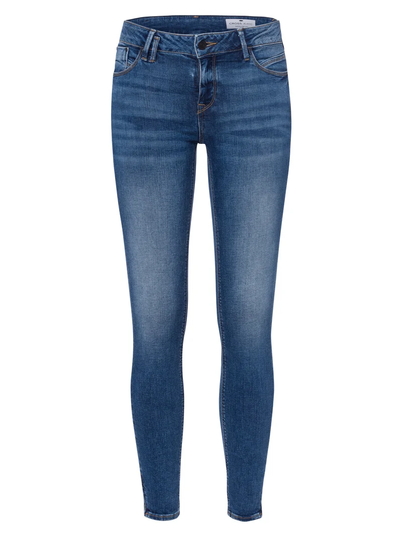 Giselle Damen Jeans Super Skinny Fit Mid Waist Ankle Lenght mittelblau