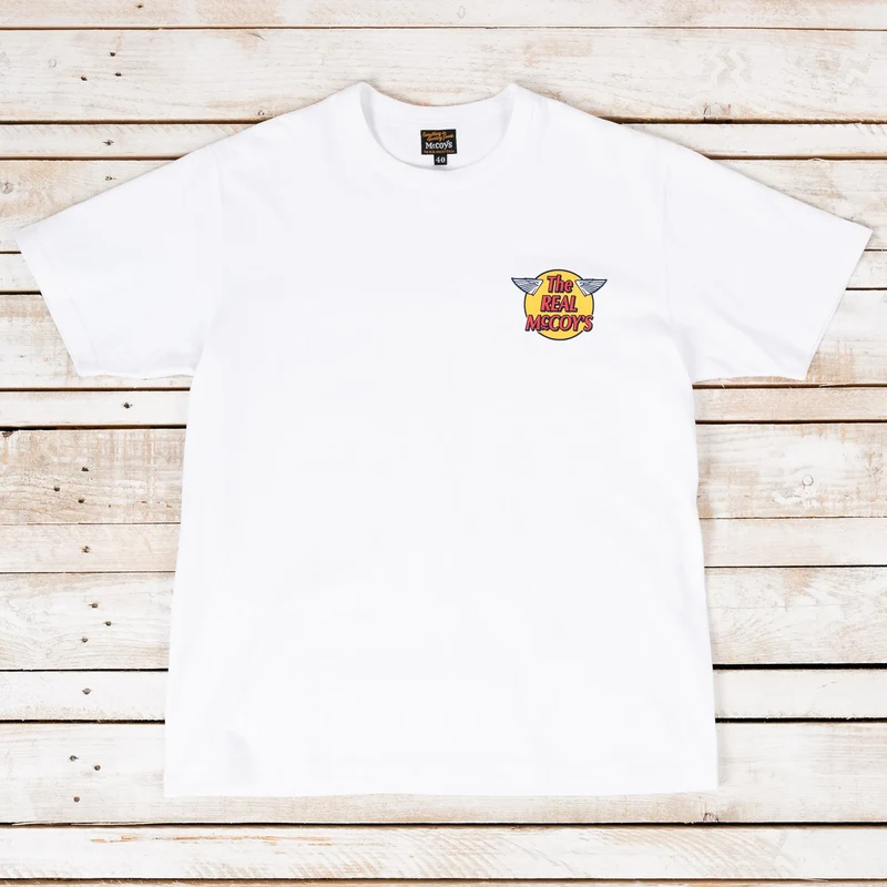 THE REAL McCOY'S Logo T-Shirt Weiß