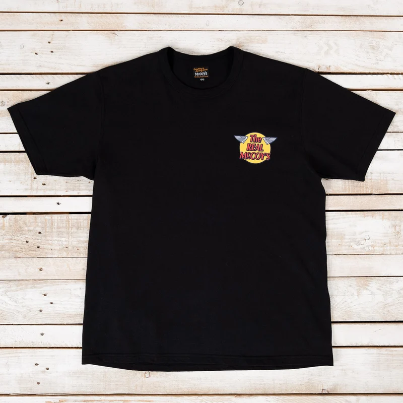 THE REAL McCOY'S Logo T-Shirt Schwarz