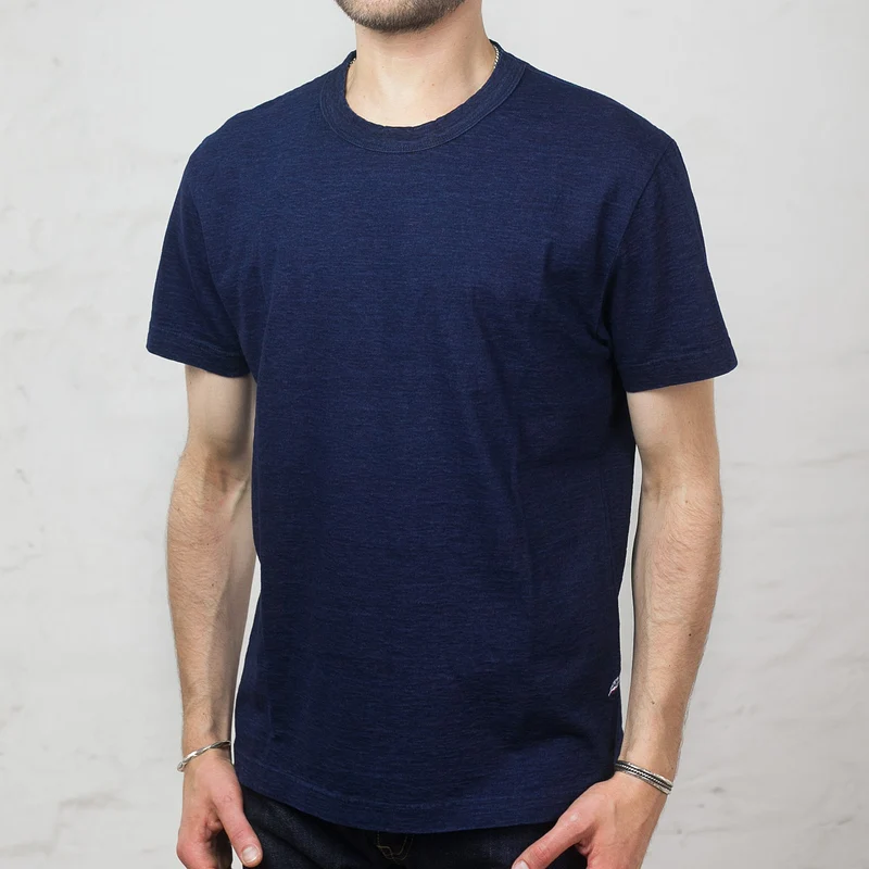 Knitted Crew Neck T-Shirt Dark Indigo