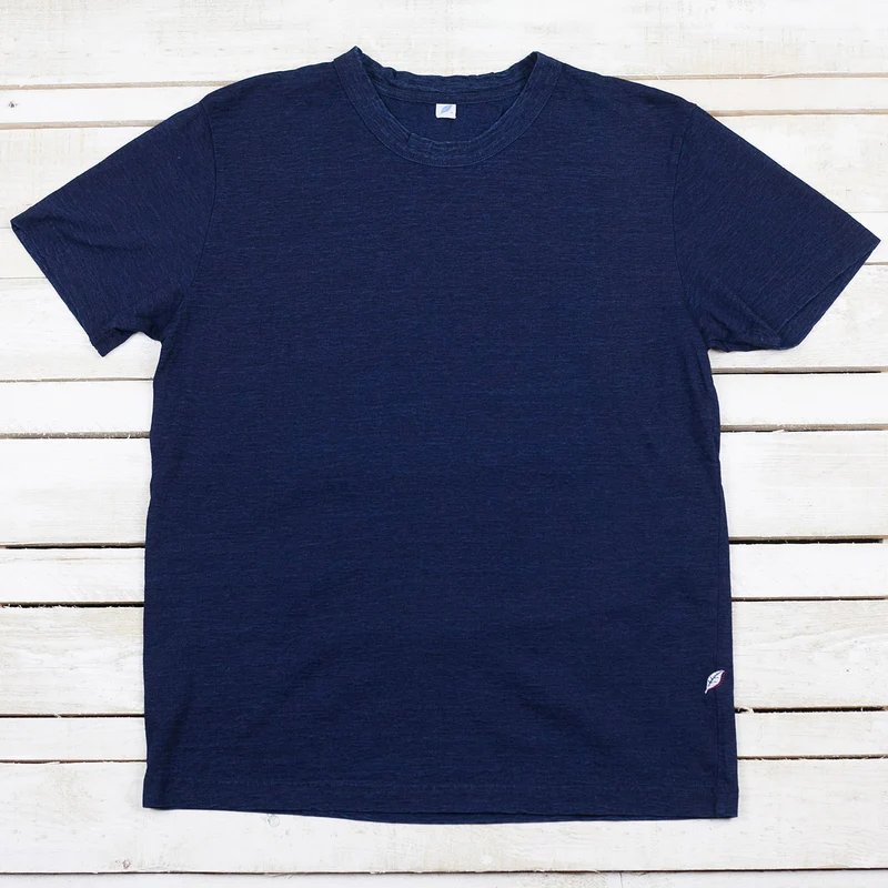 Knitted Crew Neck T-Shirt Dark Indigo
