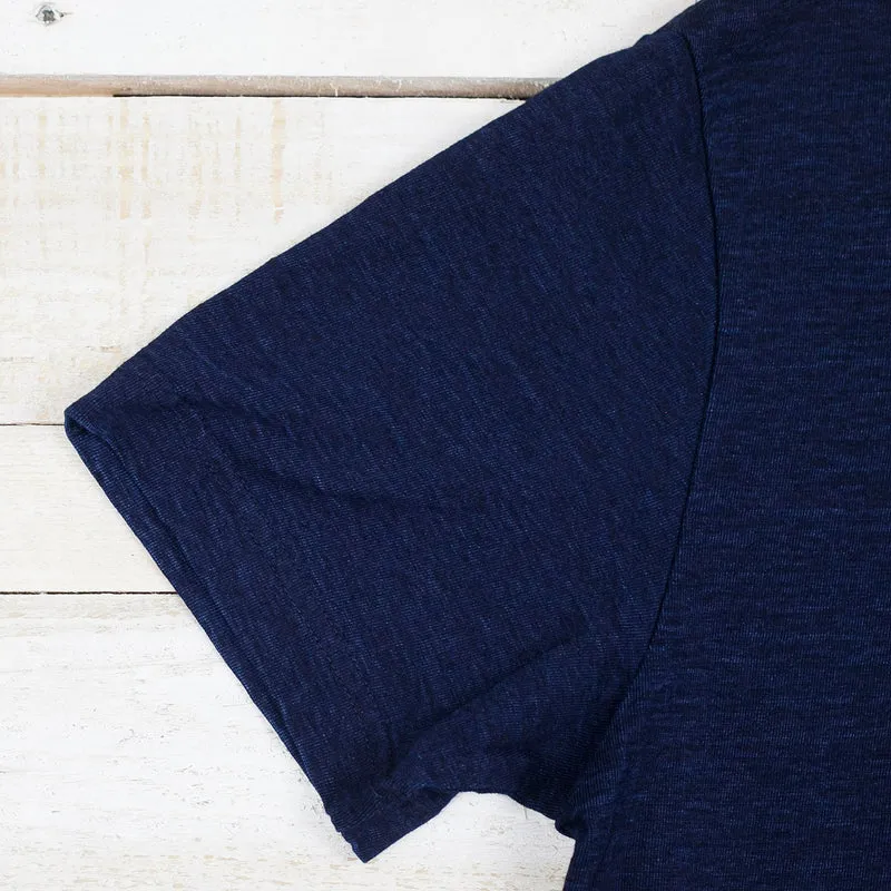 Knitted Crew Neck T-Shirt Dark Indigo