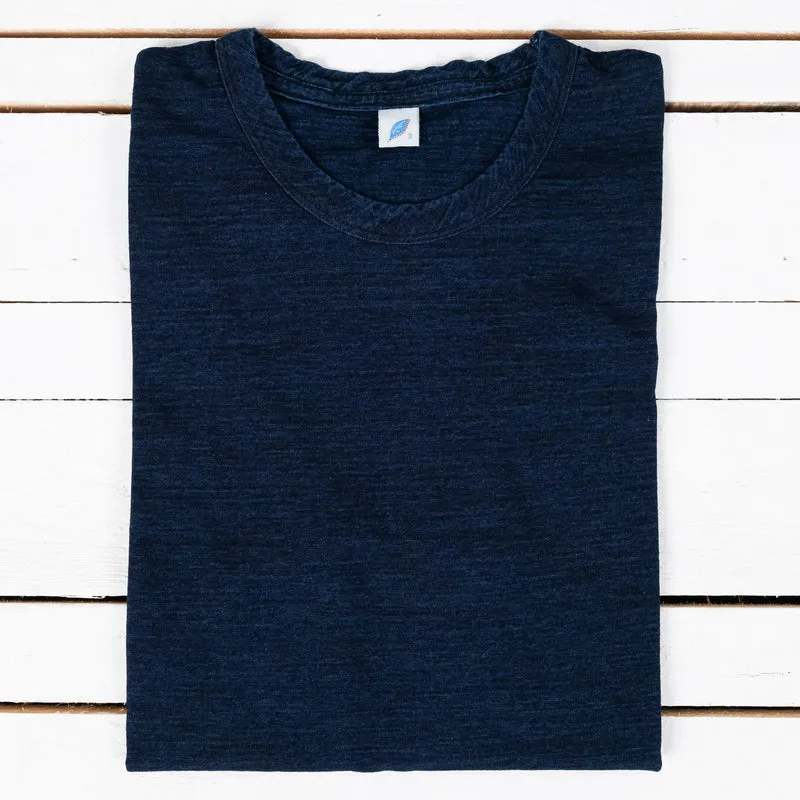 Knitted Crew Neck T-Shirt Dark Indigo