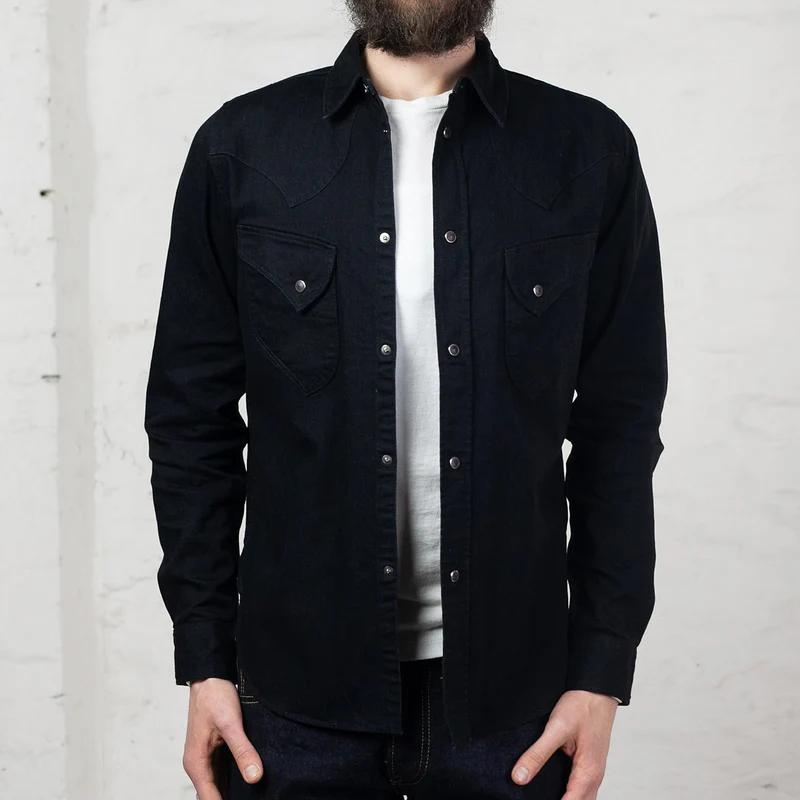 8 oz. Stretch Denim Western Shirt Schwarz