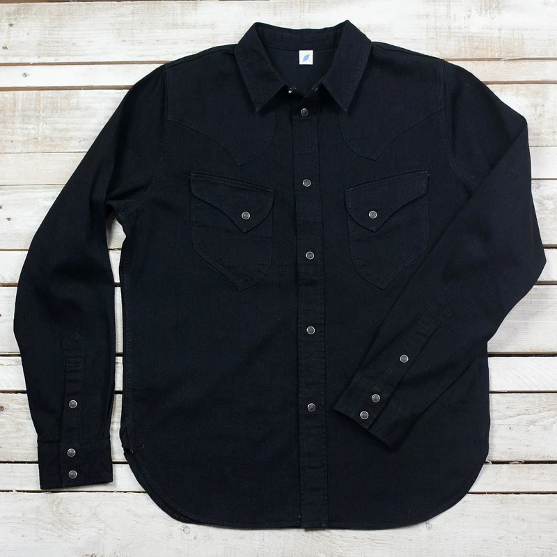 8 oz. Stretch Denim Western Shirt Schwarz