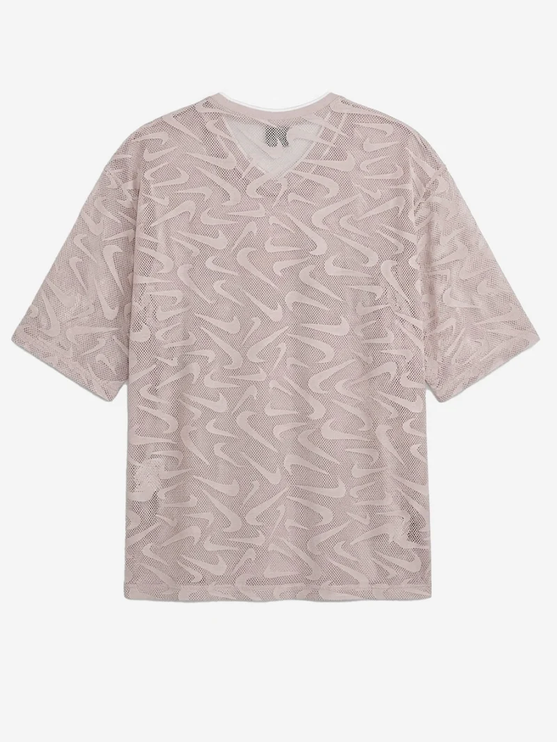 Maglia oversize in mesh a trama aperta con grafica