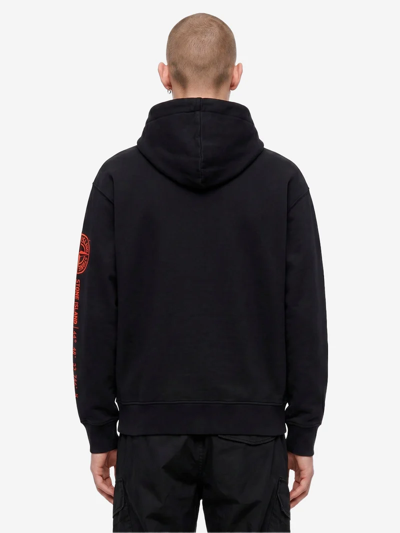 Felpa fleece con cappuccio con zip e stampa 'Vertical Placement'