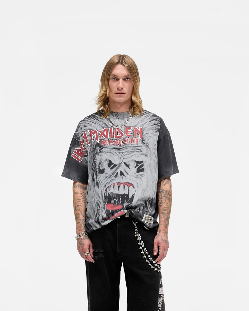 Represent X Iron Maiden British Metal T-Shirt - Stained Brown