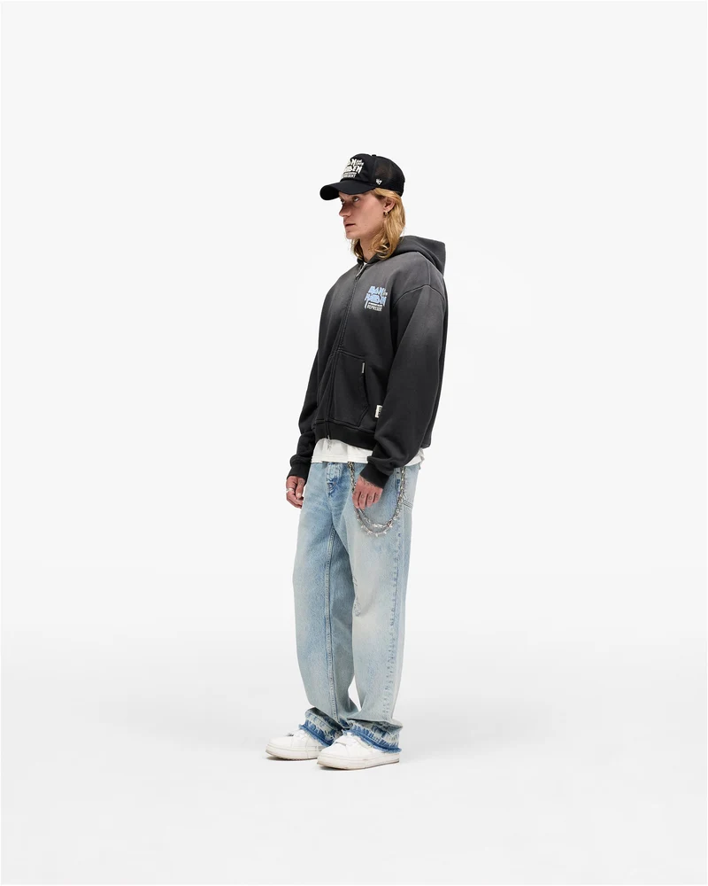 Represent X Iron Maiden Anniversary Zip Through Hoodie - Stained Black