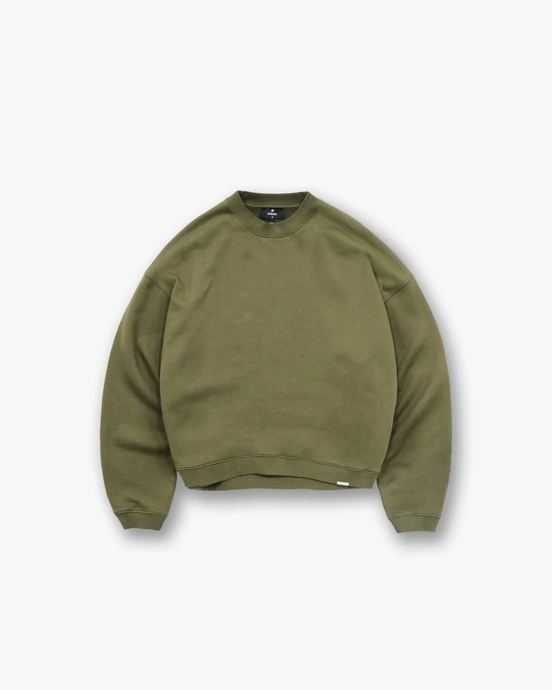 Initial Boxy Sweater - Army Green