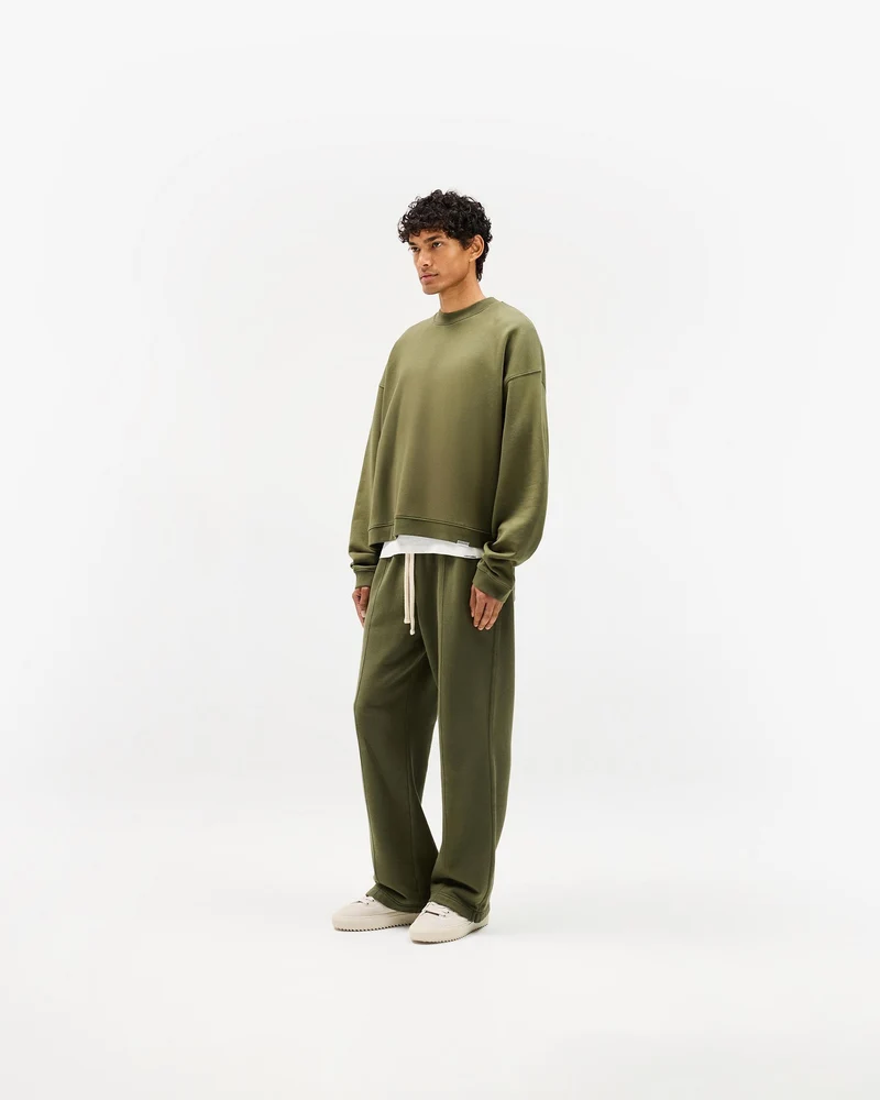 Initial Boxy Sweater - Army Green