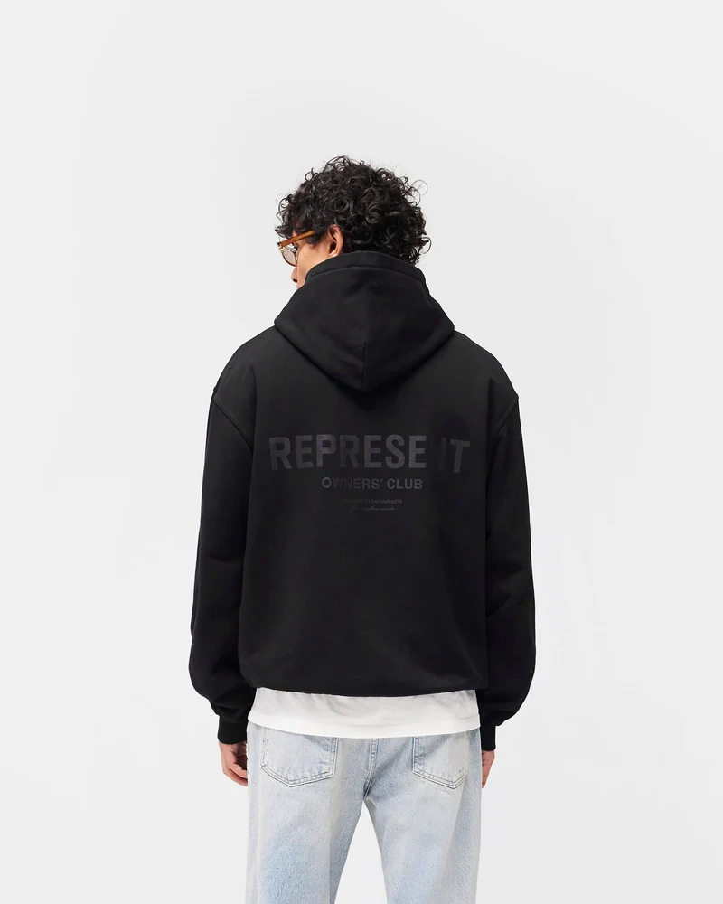Represent Owners Club Hoodie - Black Matte
