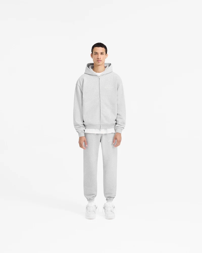 Represent Owners Club Stamp Zip Up Hoodie - Ash Grey