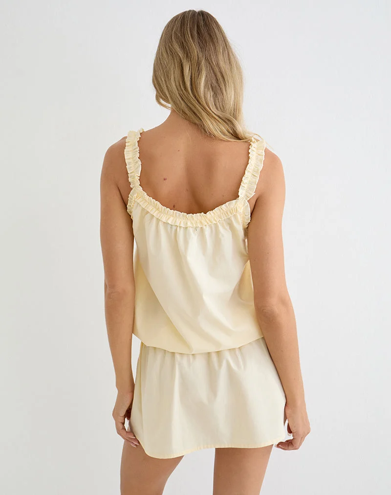 Shasta-Minikleid aus Popeline in der Farbe „Buttermilk“