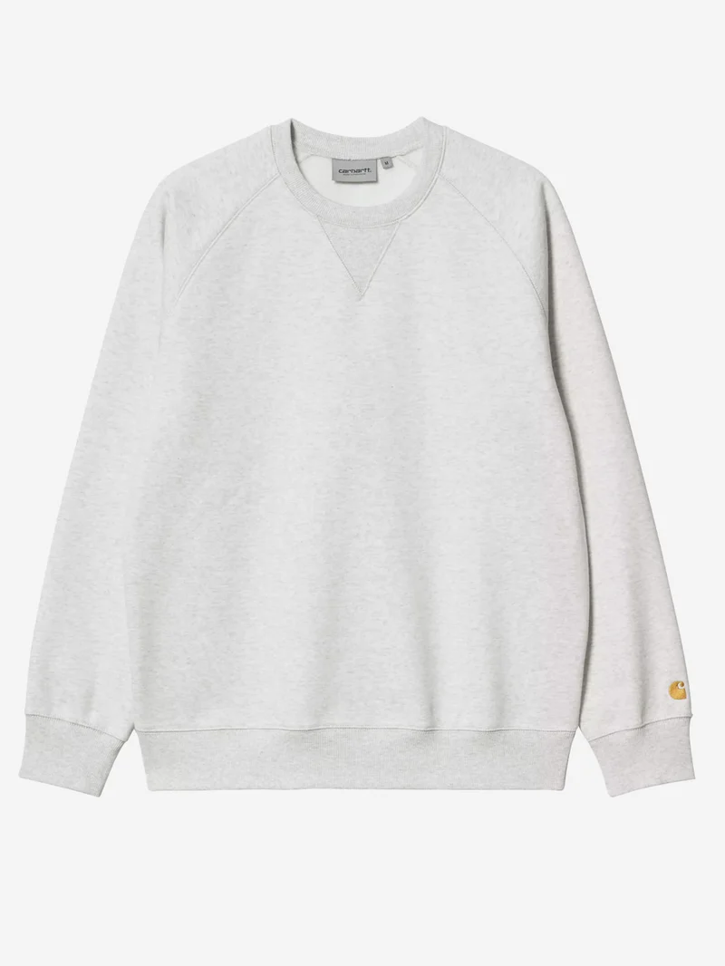 Felpa girocollo grigia chiara 'Chase Sweat' con logo ricamato