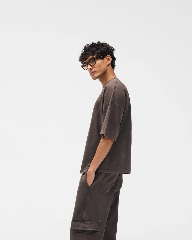 Initial Boxy T-Shirt - Coffee