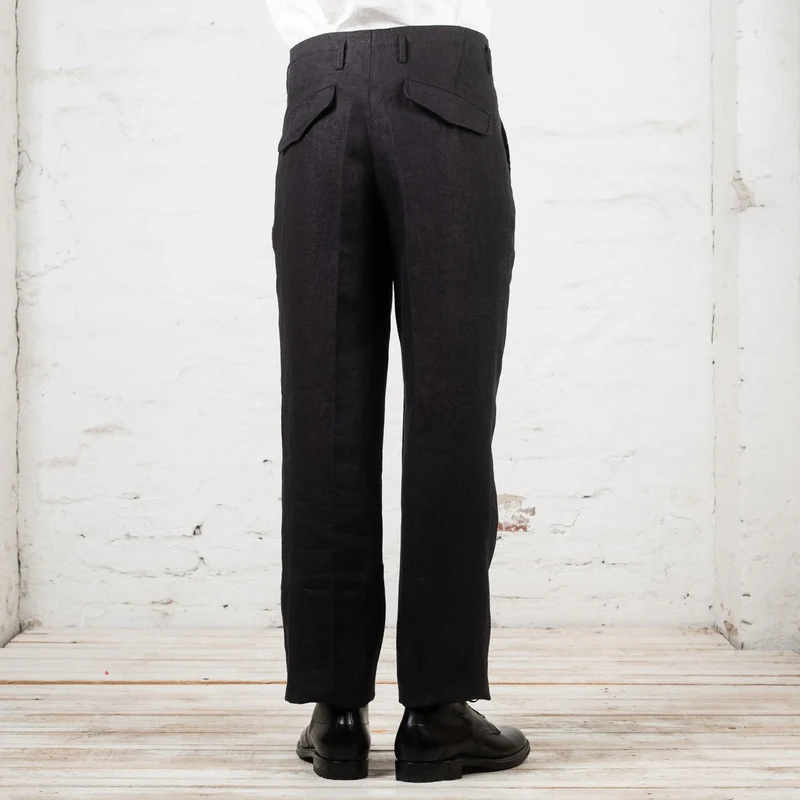 English Trousers Linen Black