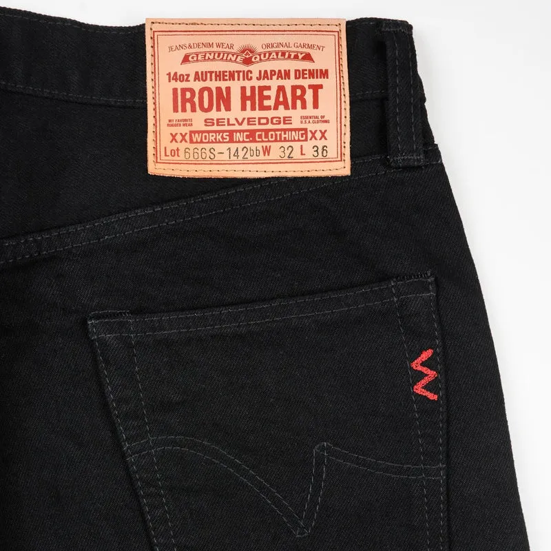IH-666S-142bb 14 oz. Slim Straight Black/Black