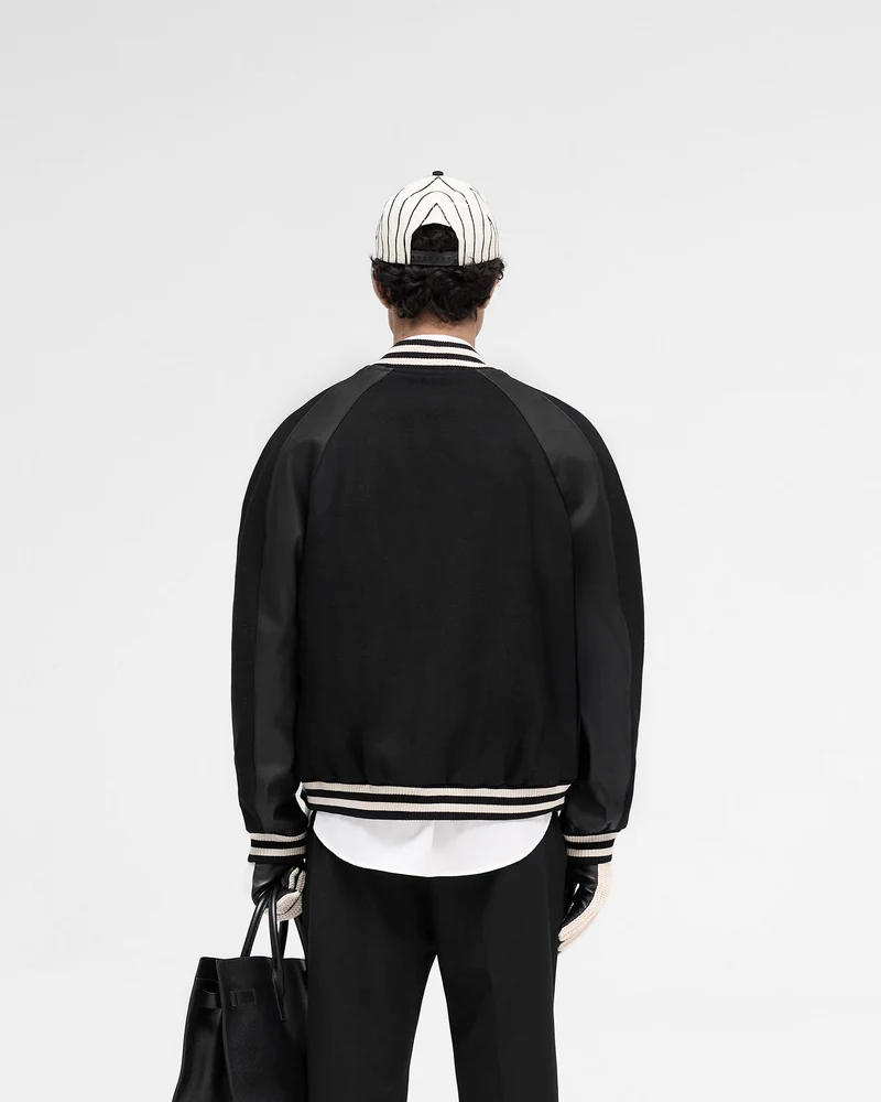 Raglan Varsity Jacket - Black