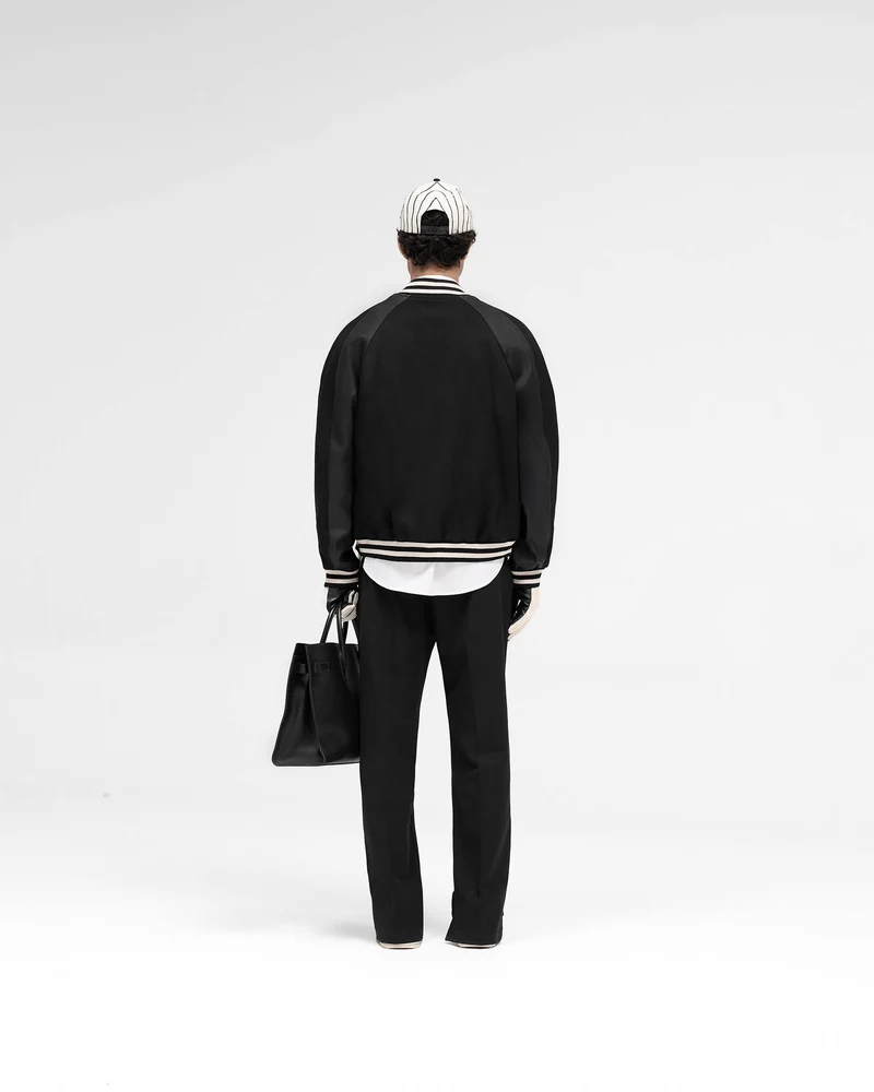 Raglan Varsity Jacket - Black
