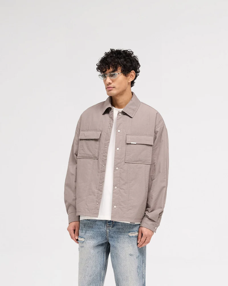 Quilted Overshirt - Mid Grey