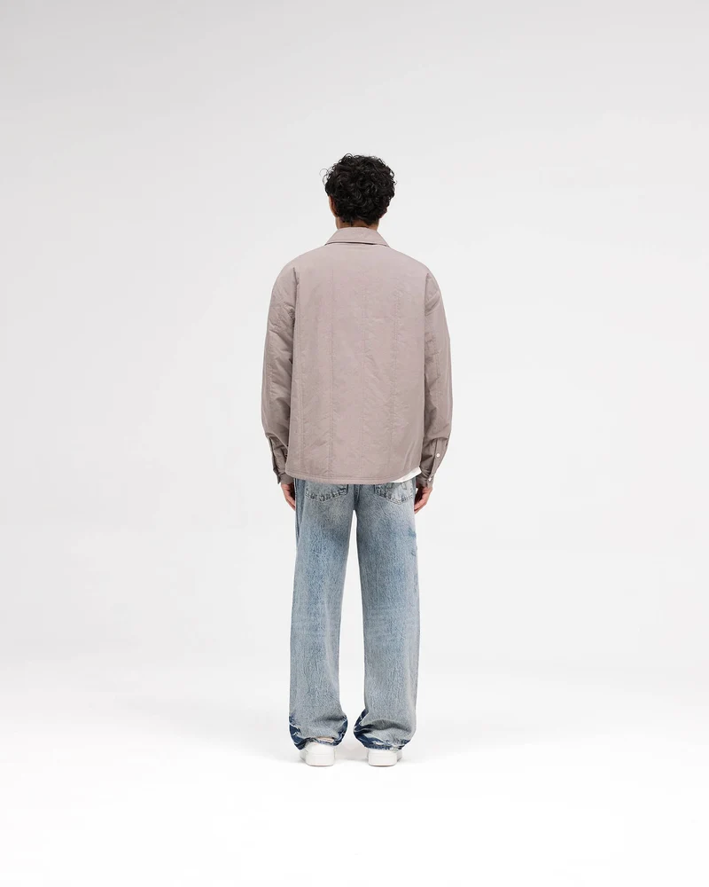 Quilted Overshirt - Mid Grey