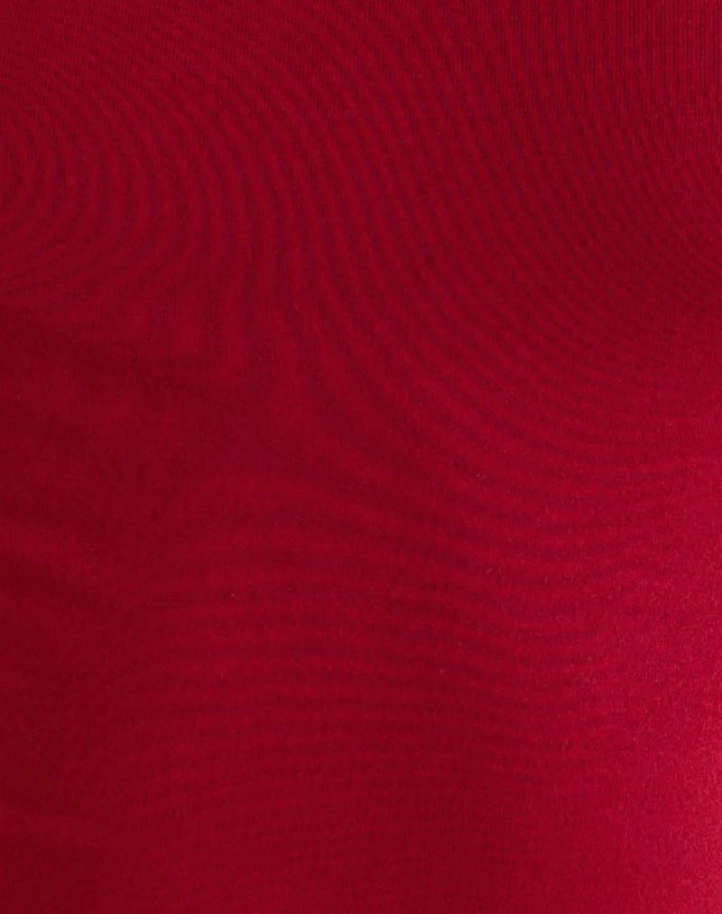 Cash-Top mit hohem V-Ausschnitt in Adrenaline Red