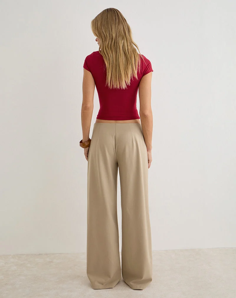 Hose „Diomira“ in Beige mit Bindeband
