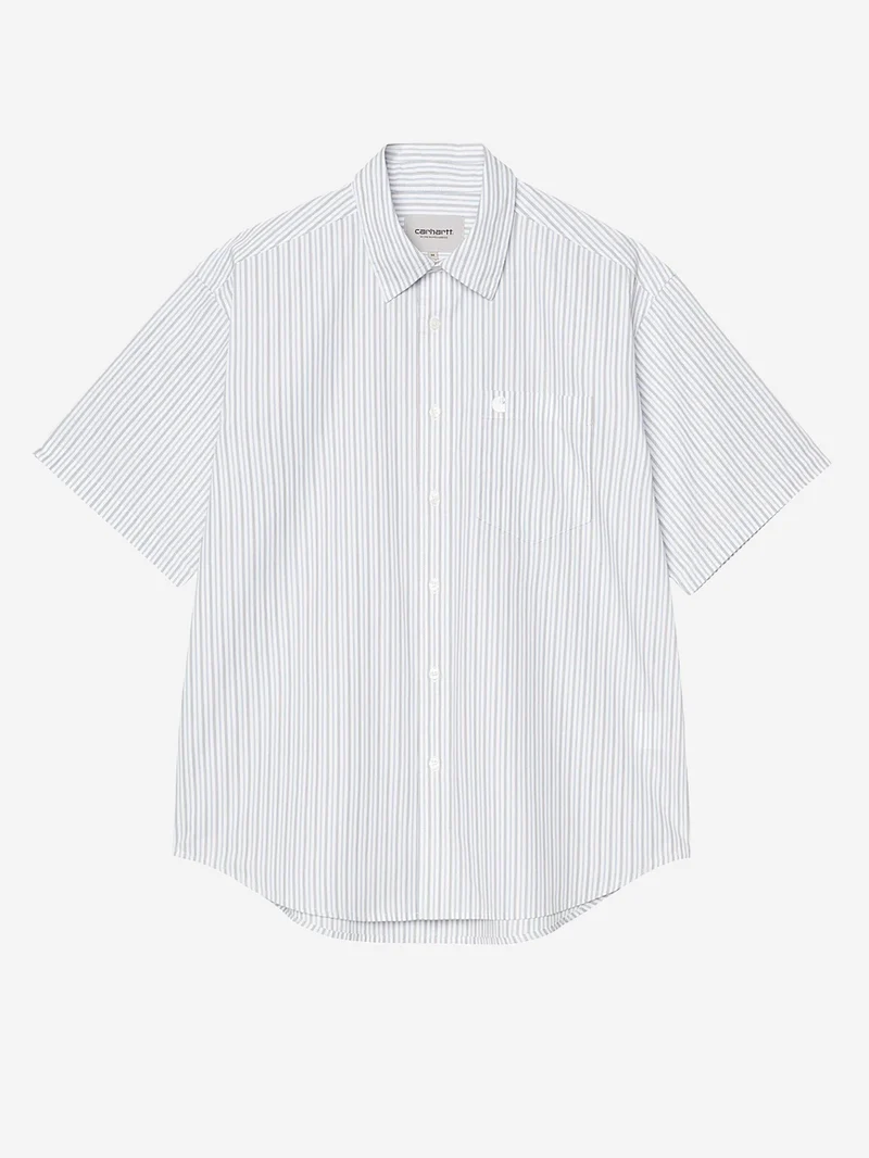 Camicia a manica corta 'Keene' a righe blu