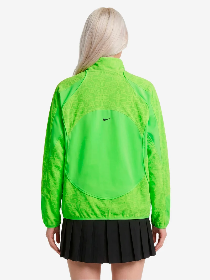 Giacca sportiva oversize verde con swoosh