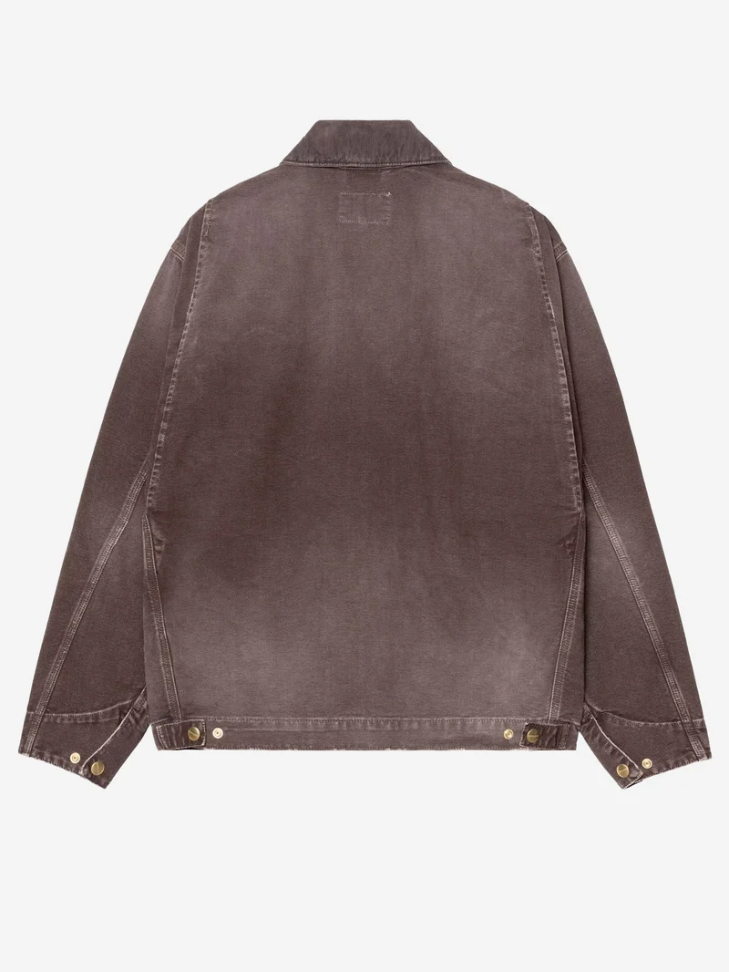 Giacca OG Detroit in tela marrone con trattamento distressed