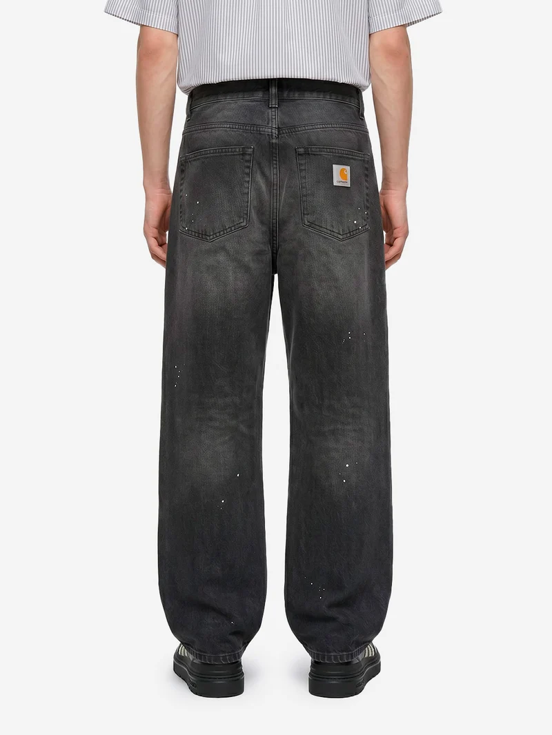 Pantaloni 'Landon' in denim nero destroy wash