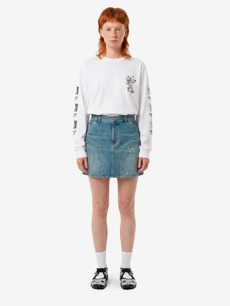 W Gonna Maeve 'Double Knee' in denim distressed con vernice
