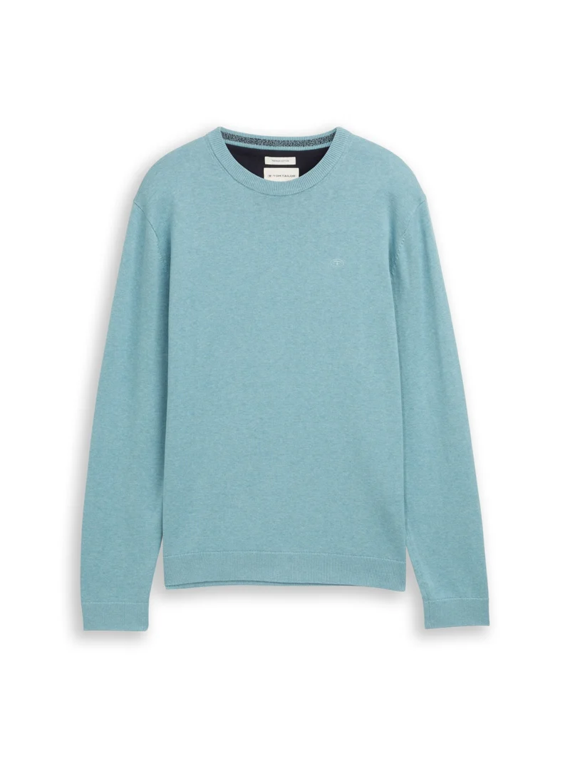 basic crewneck knit, tourmaline melange