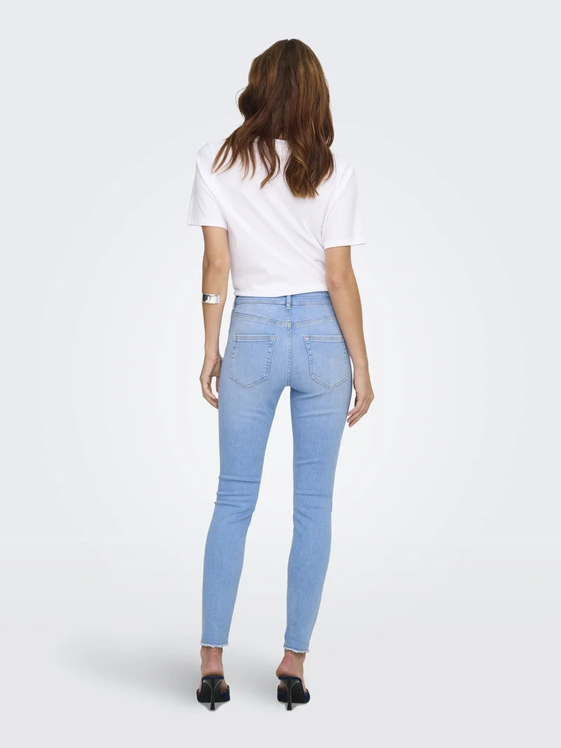 ONLBLUSH MID SK ANK RW DNM REA130 N, Light Blue Denim