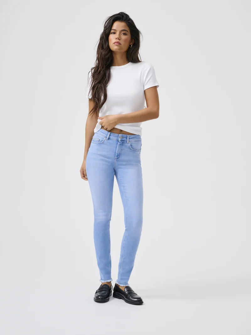 ONLBLUSH MID SK ANK RW DNM REA130 N, Light Blue Denim