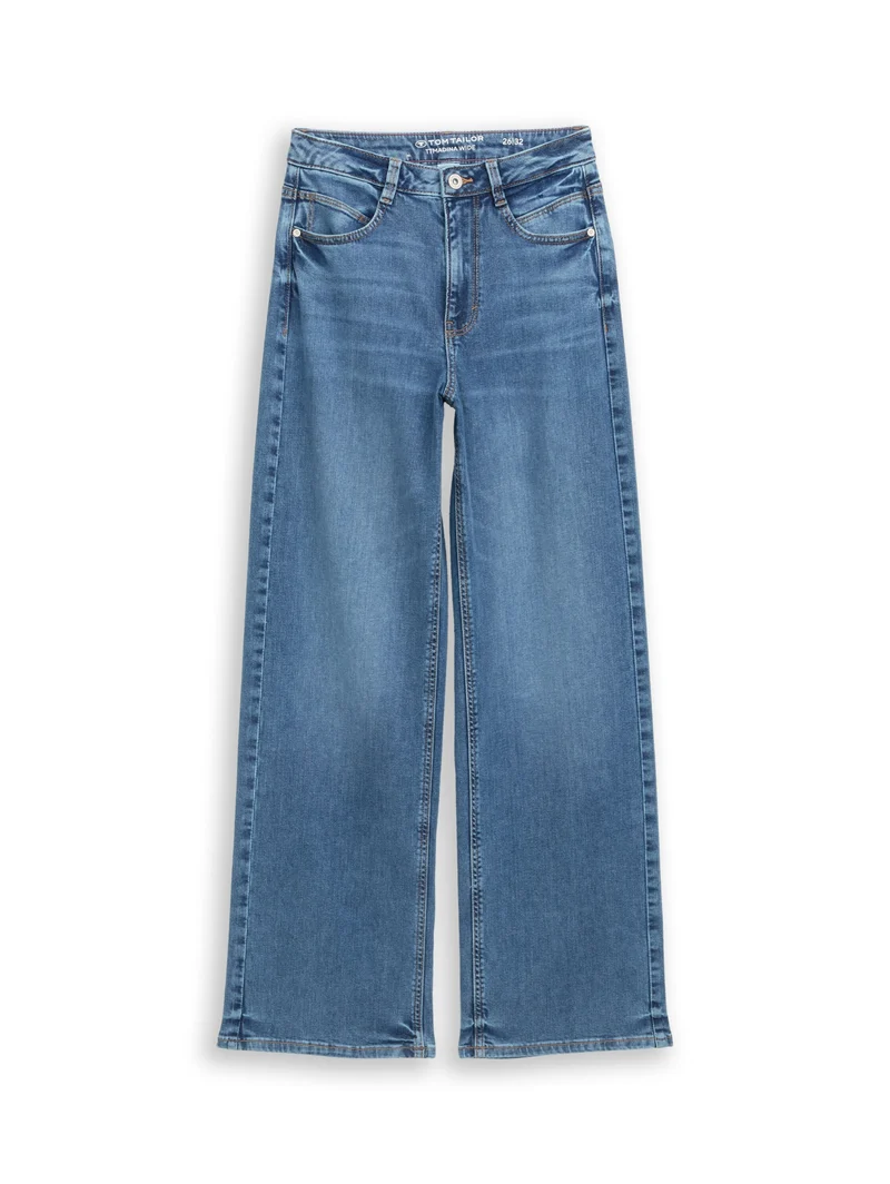 TTMadina Wide Leg, mid stone wash denim