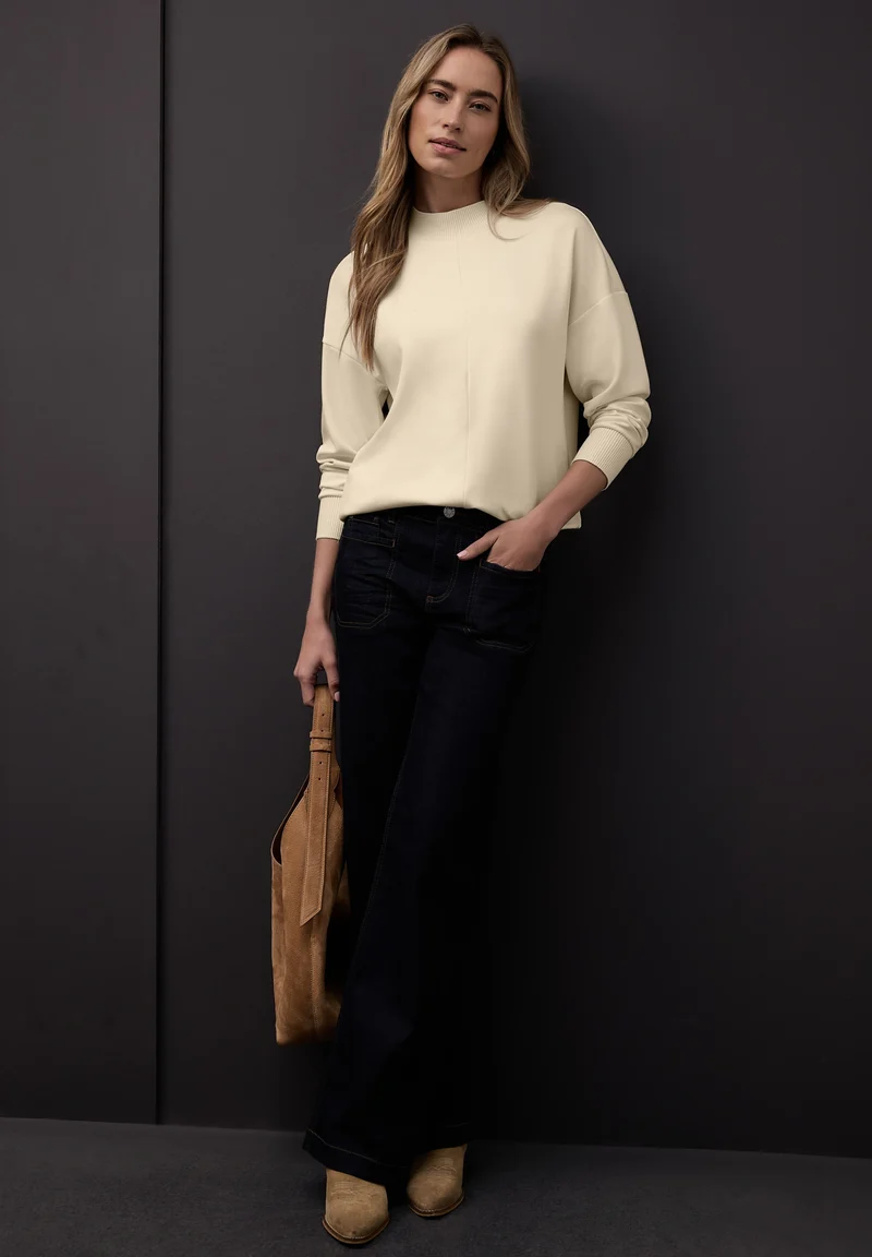 heavy shirt rib details, soft beige