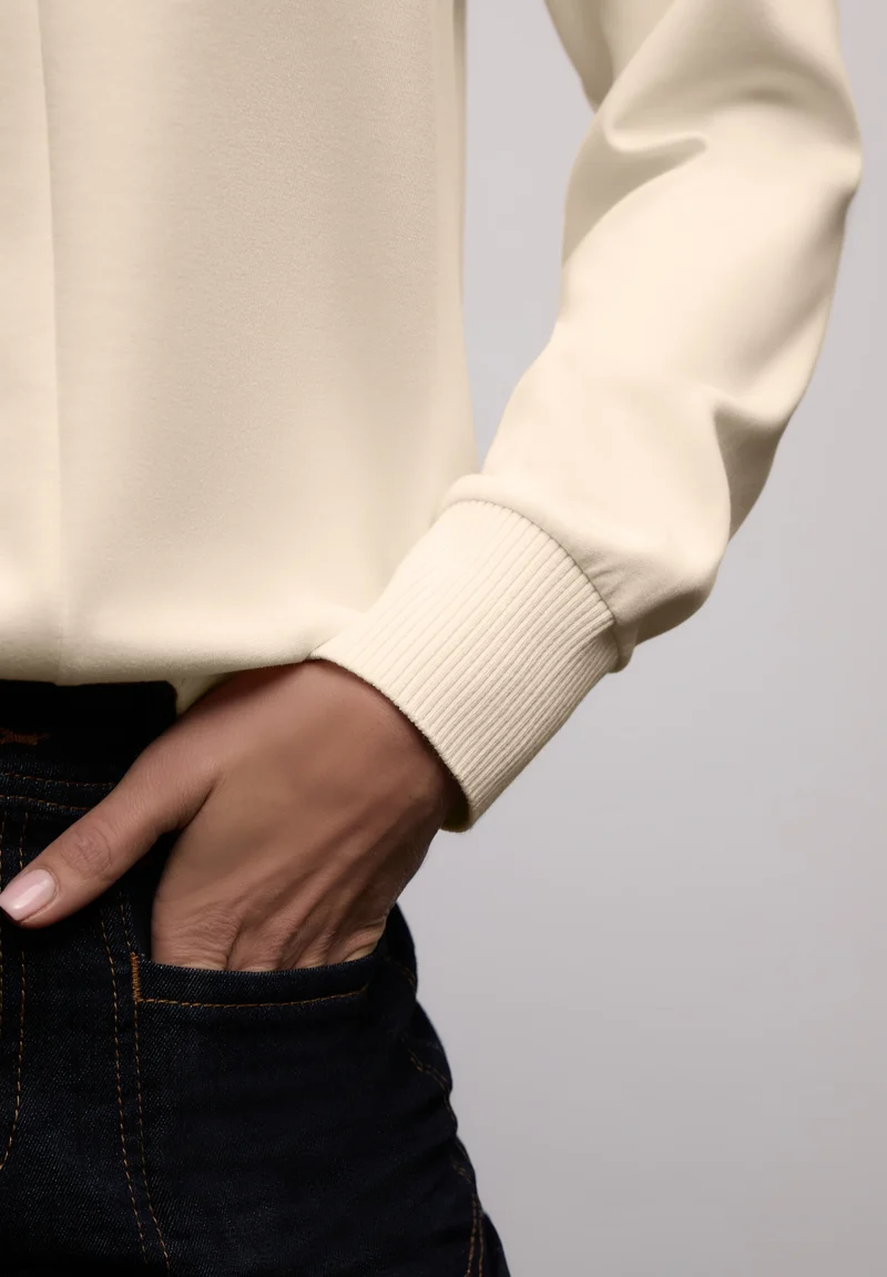 heavy shirt rib details, soft beige