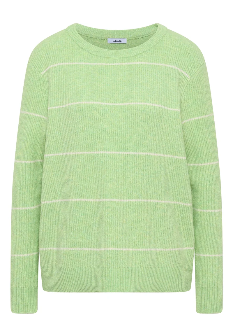 TOS_Cosy structure stripe, bamboo green melange