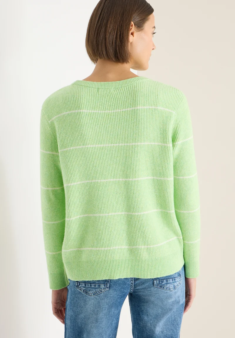 TOS_Cosy structure stripe, bamboo green melange
