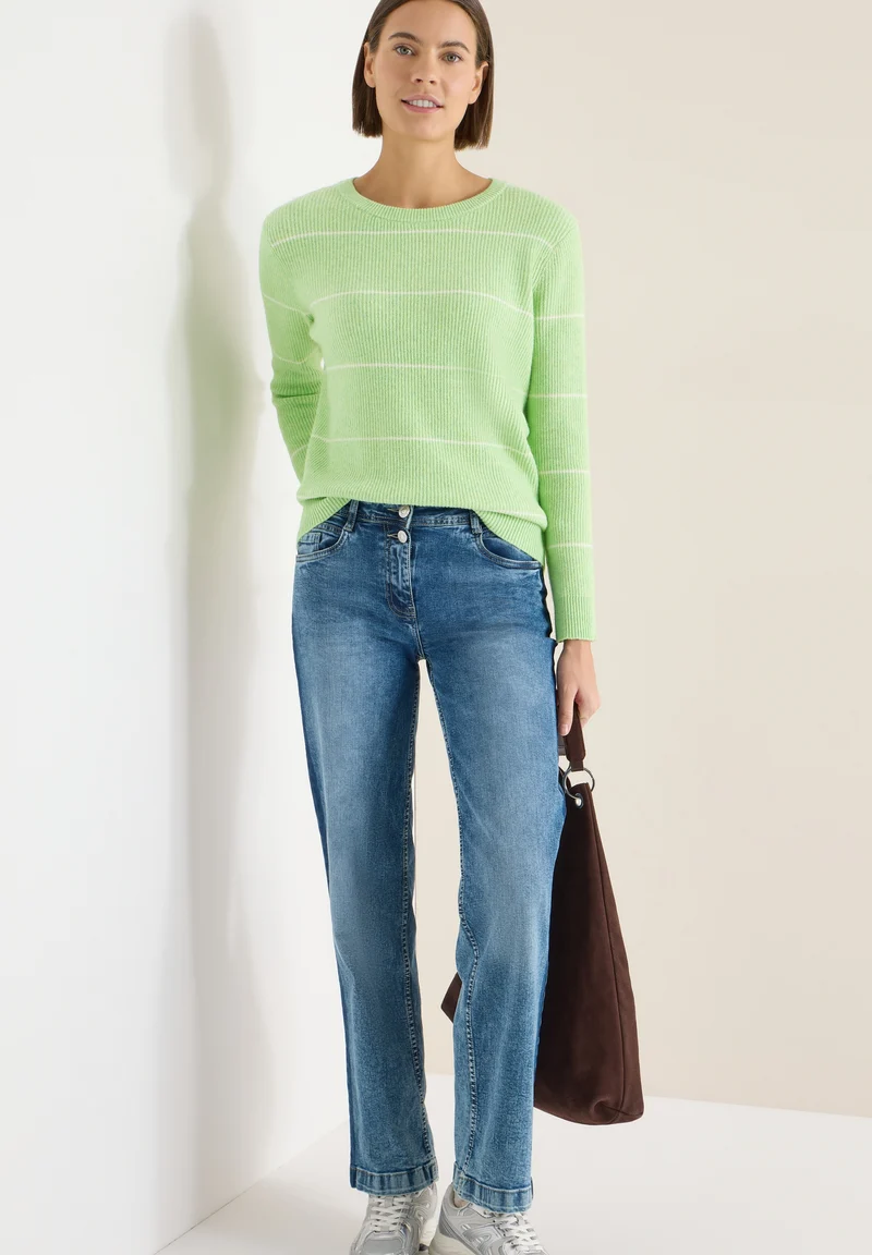 TOS_Cosy structure stripe, bamboo green melange